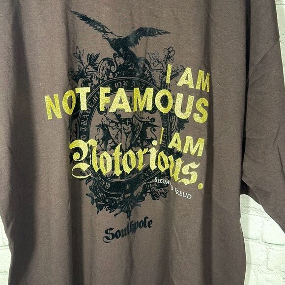 Vintage South Pole Brown Sigmund Freud Short Sleeve Graphic Tshirt size XL - Picture 2 of 5